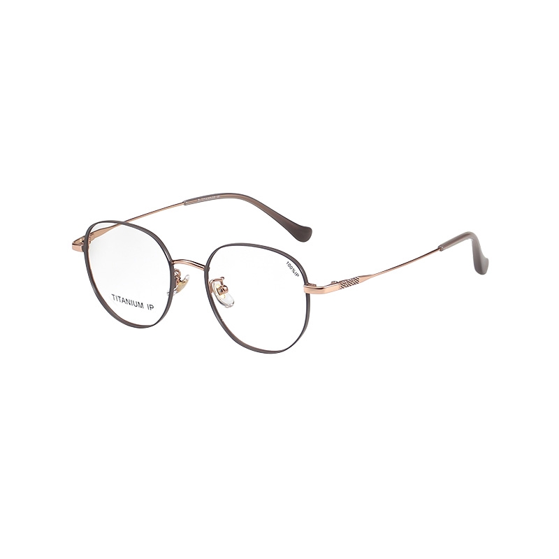 T23820 Comfortable Round Titanium Frame Eyeglasses